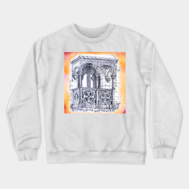 VARANDIM TORRE DE BELÉM. balcony at Belém Tower Crewneck Sweatshirt by terezadelpilar